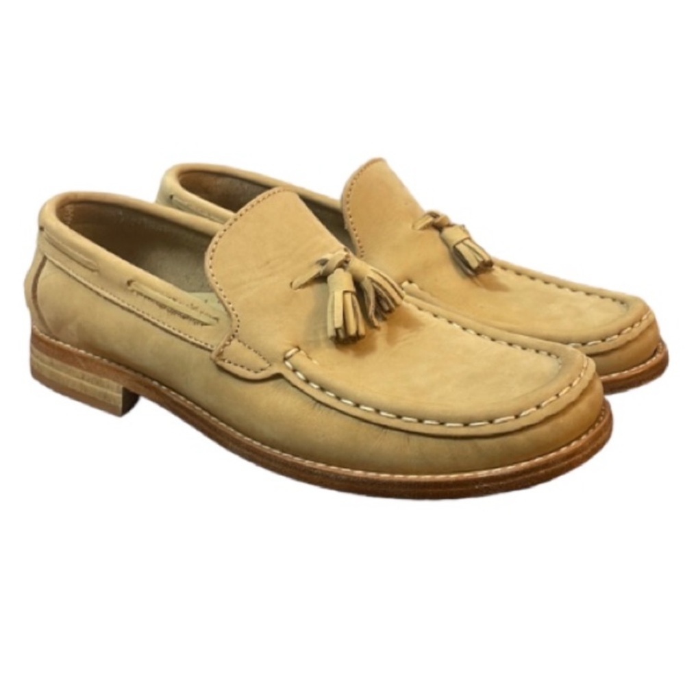 Kenneth Cole Demi More Sand Nubuck Tassel Loafer Shoes Size 7.5